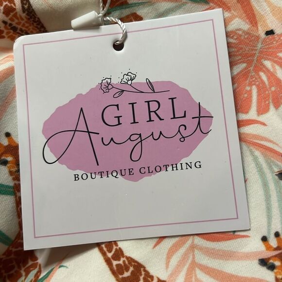 GIRL August Tropical Giraffe Dress and Shorts Set, size 10 - Picture 7 of 11